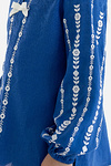 Embroidered blouse for a girl made of blue linen "Yarynka"